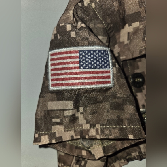 Build A Bear Digital Camo Outfit With Brown Military Style Boots, Bear Clothing - Picture 10 of 11